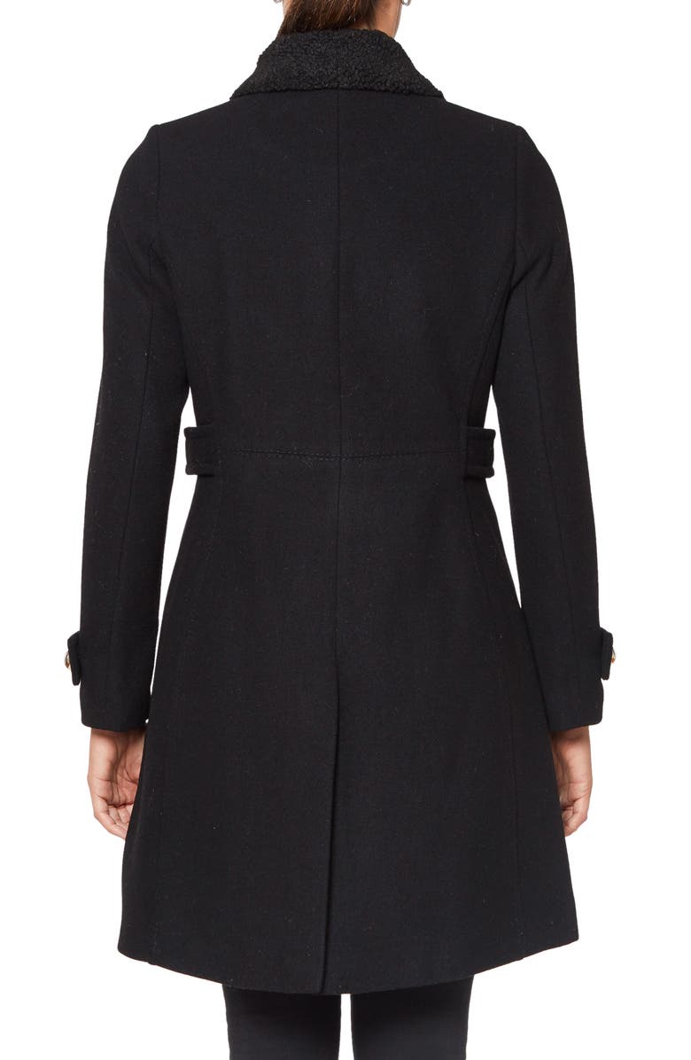 Kate Spade New York wool blend jacket with faux shearling trim, Alternate, color, 