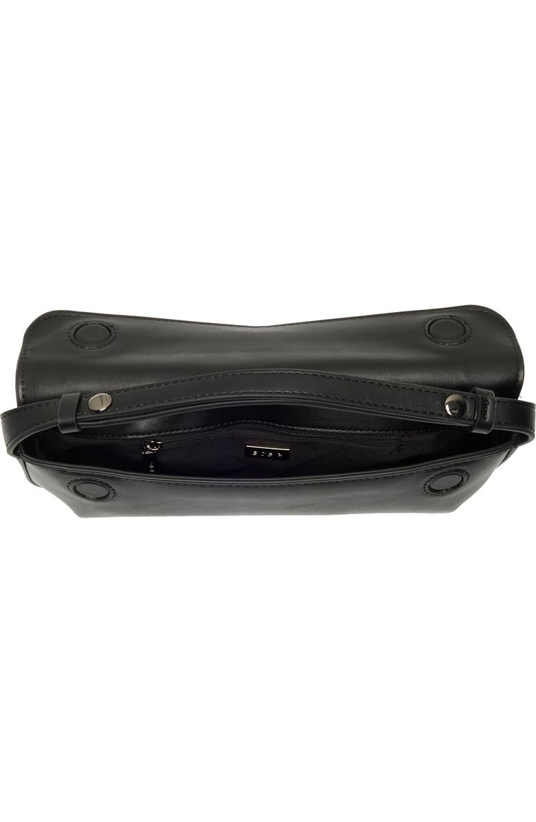 BCBG Asymmetric Flap Shoulder Bag, Alternate, color, Black