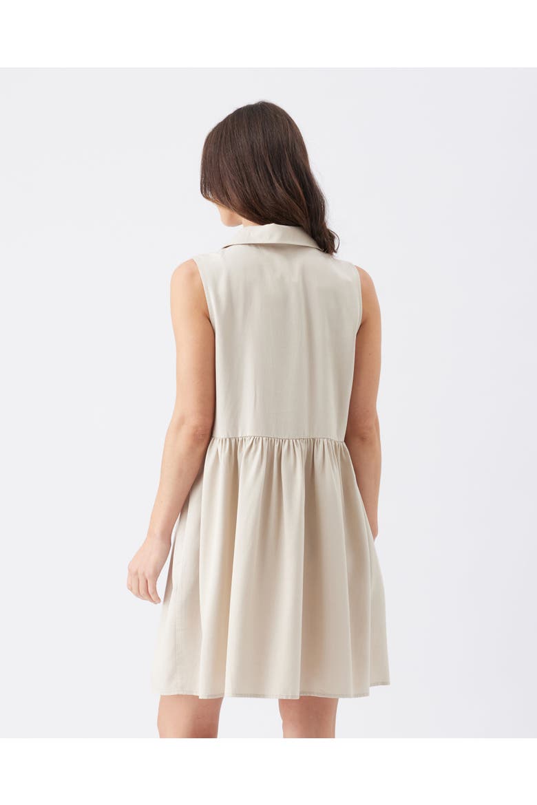 Chloe Button Down Sleeveless Tencel Maternity Dress, Alternate, color, Sand
