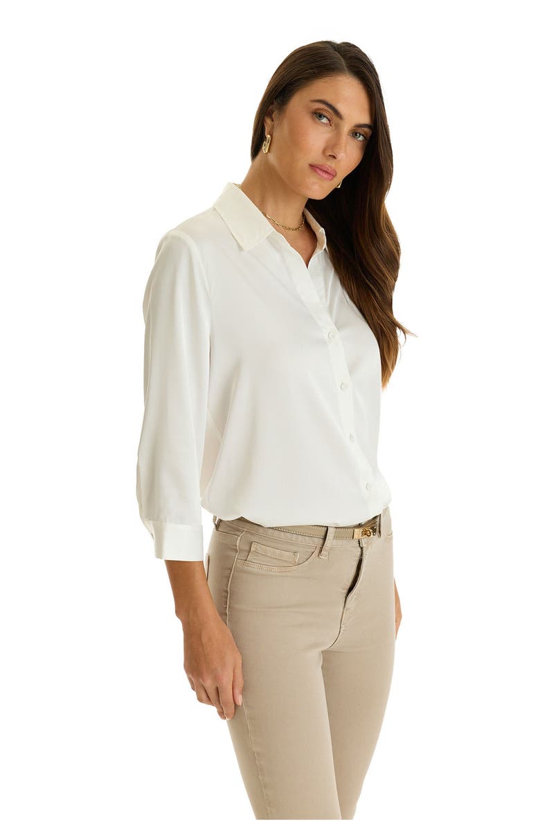 The Noli Shop Sara Silk Blouse, Alternate, color, White