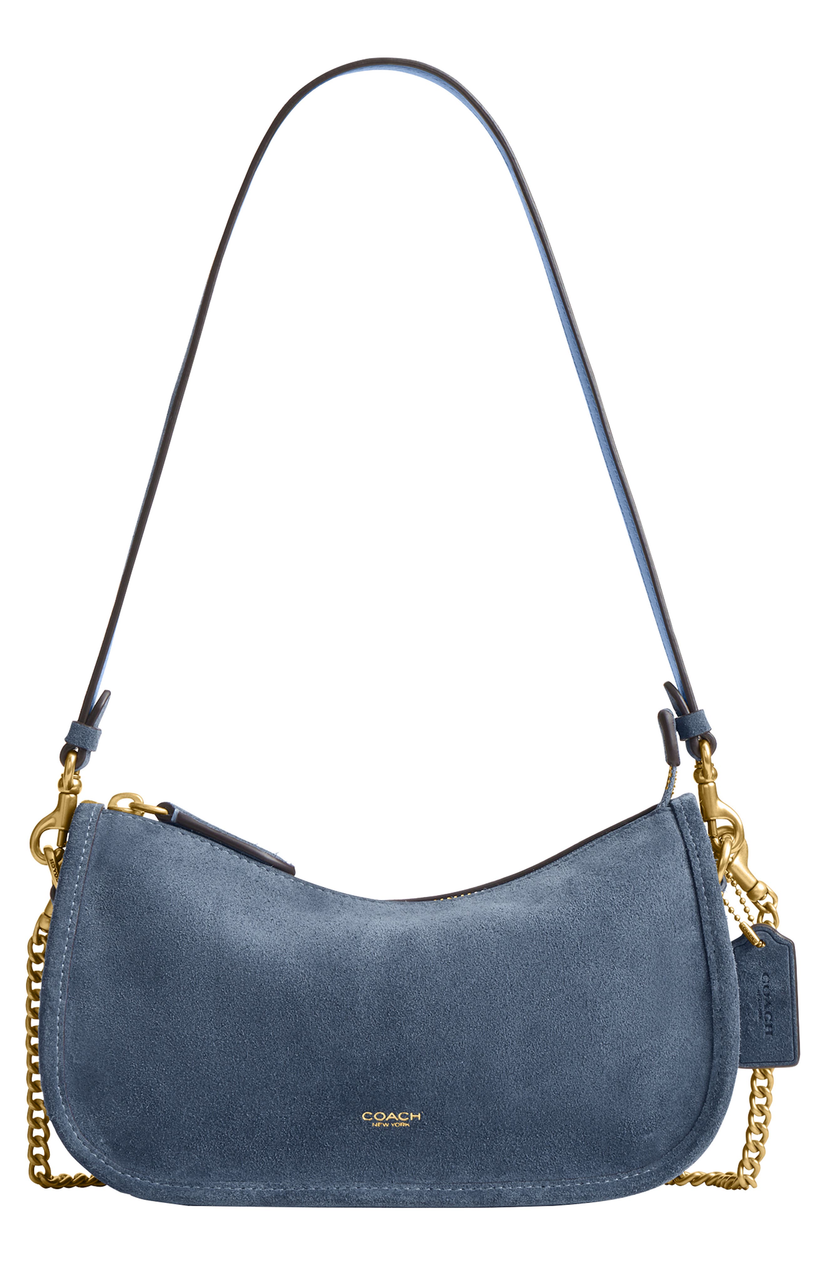 COACH Waverly Suede Shoulder Bag, Main, color, 