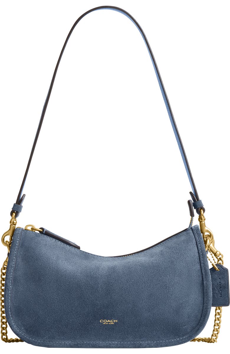 COACH Waverly Suede Shoulder Bag, Main, color,