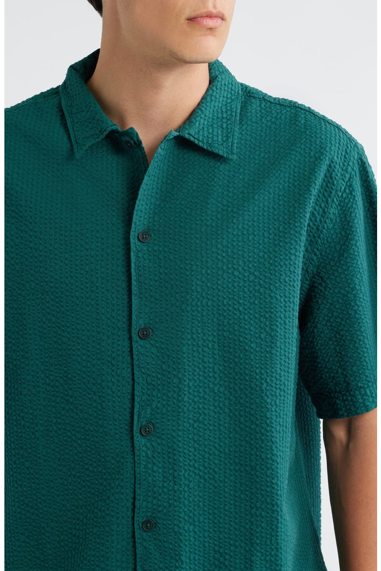 Keats Short Sleeve Button-Up Shirt, Alternate, color, FOREST GREEN
