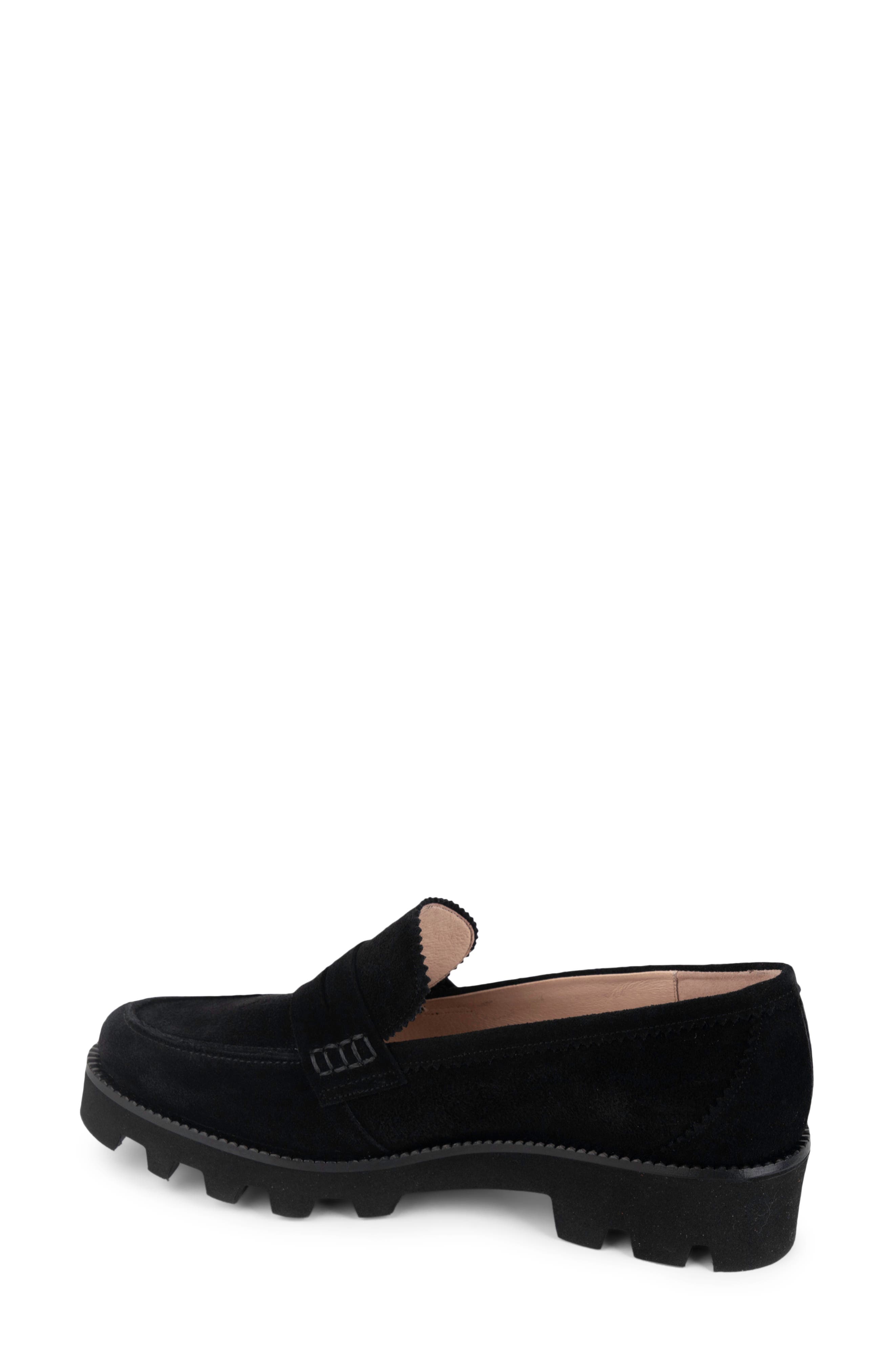 patricia green Vince Lug Sole Penny Loafer, Alternate, color, Black