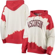 GAMEDAY COUTURE Women's Gameday Couture White/Red Wisconsin Badgers For the Fun Double Dip-Dyed Pullover Hoodie