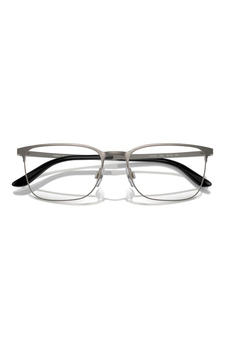 53mm Square optical glasses, Alternate, color, BRUSHED GUNMETAL / DEMO LENS