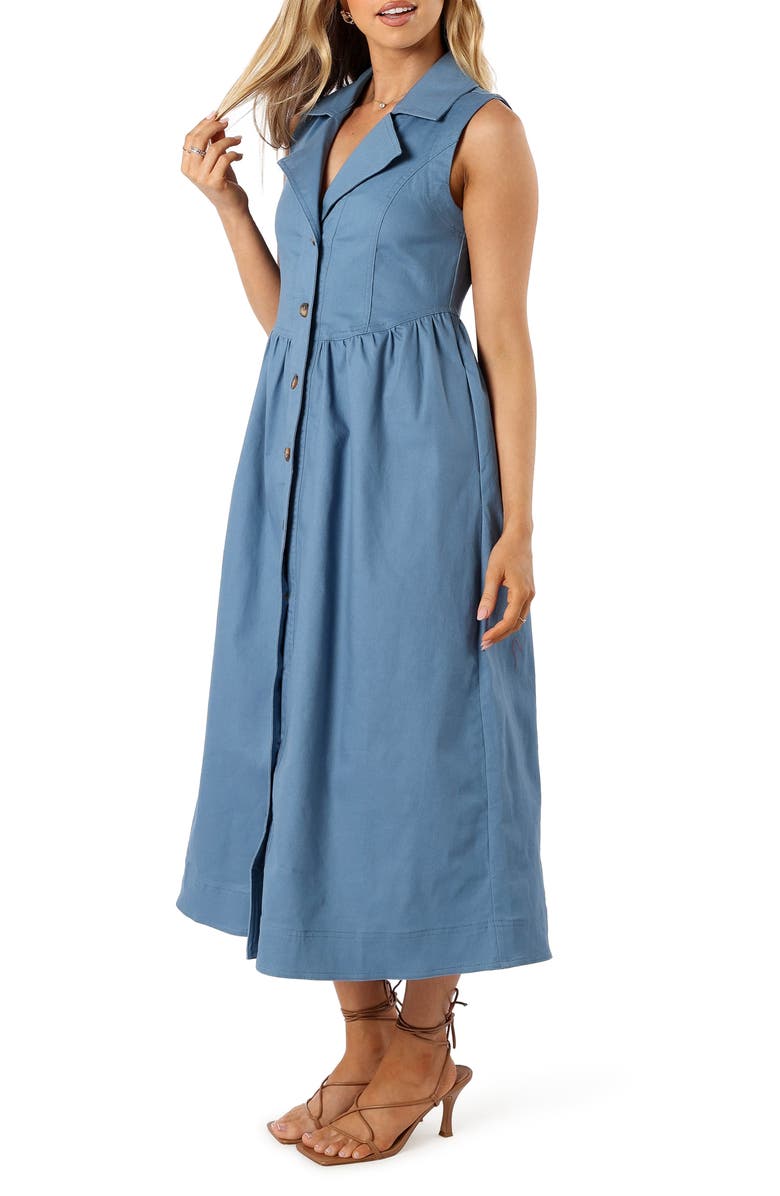 Petal & Pup Sonja Sleeveless A-Line Dress, Alternate, color, Steel Blue