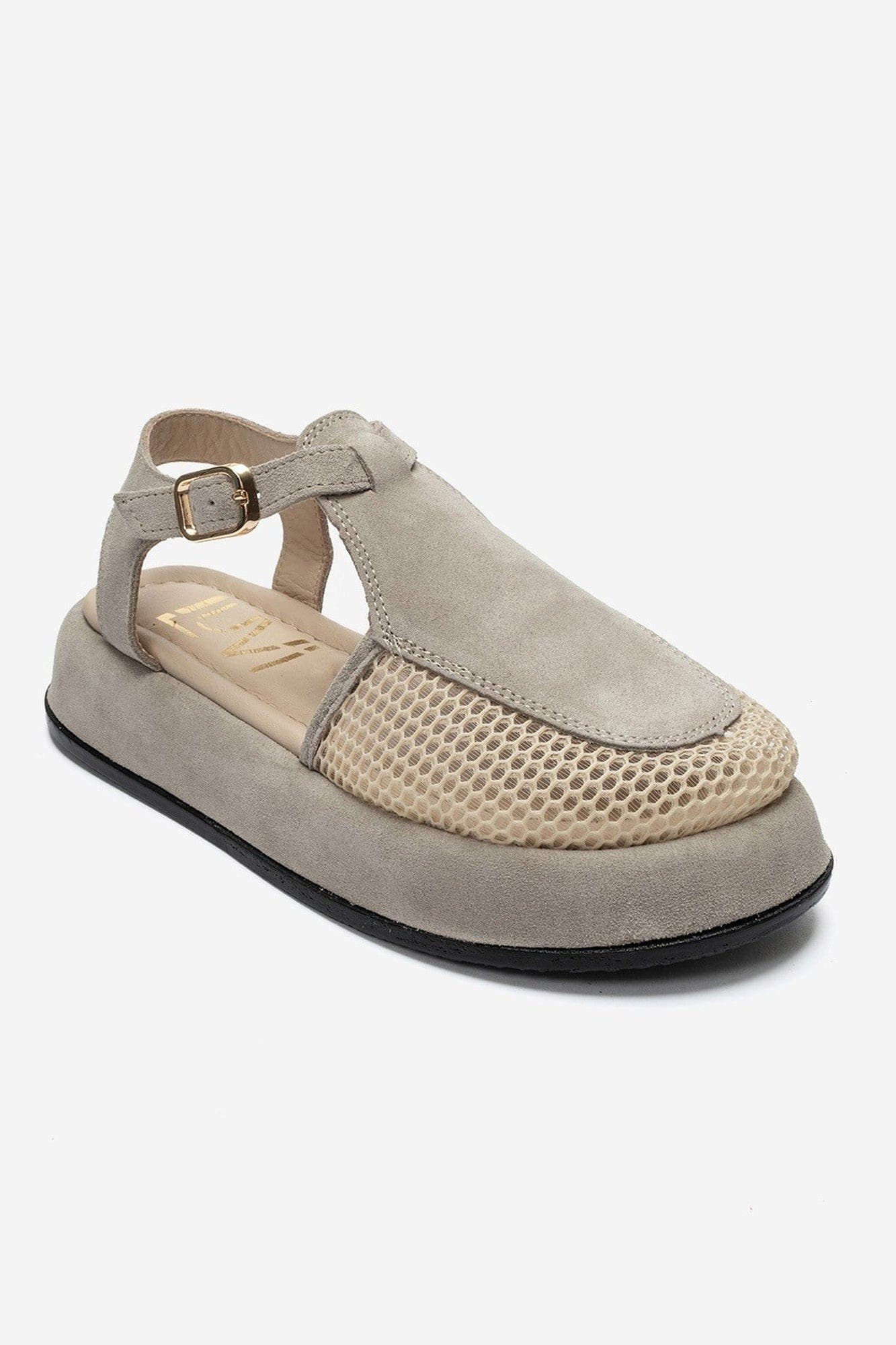 Lurelia Leather Platform Sandal, Alternate, color, Beige Suede