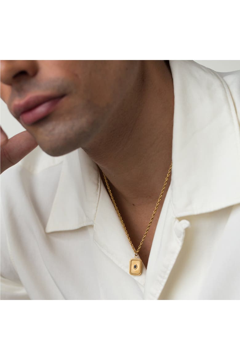 Onyx Gemstone Necklace, Alternate, color, Gold