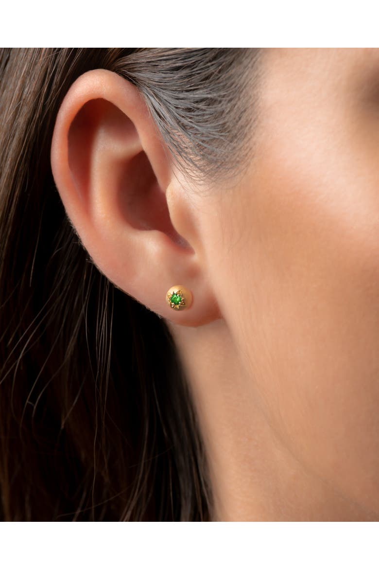 Moon Earrings Emerald, Alternate, color, Emerald