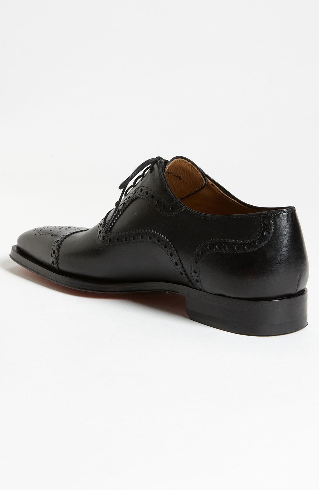 'Santiago' Cap Toe Oxford, Alternate, color, BLACK