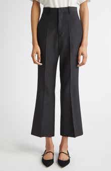 BITE Studios Credo Crop Ruffle Split Hem Wool Trousers