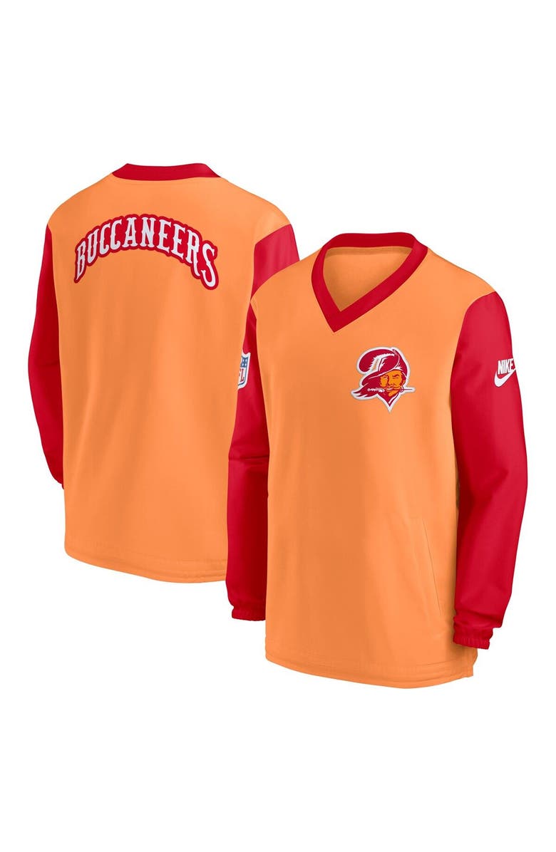 Nike Men's Nike Orange Tampa Bay Buccaneers Throwback V-Neck Pullover Windbreaker, Main, color, Orange