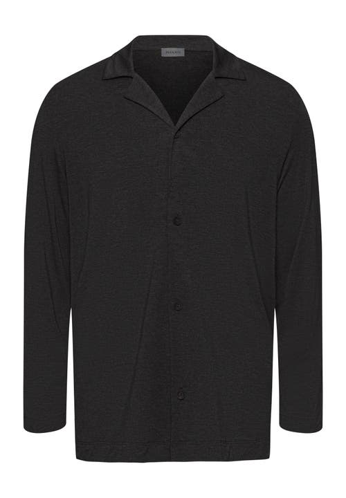 Hanro Casuals Long Sleeve Button Front Shirt In Caviar