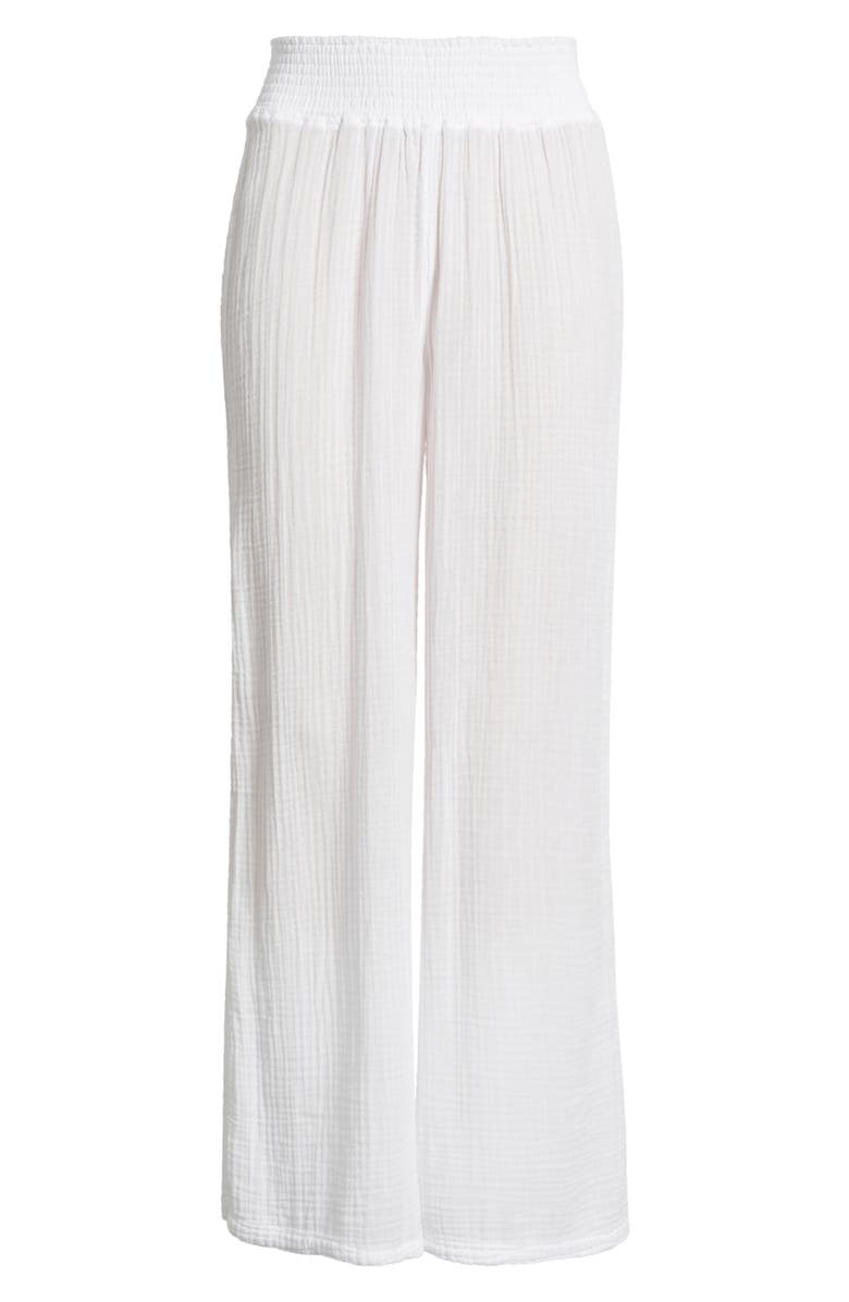 Michael Stars Smocked Wide Leg Pants, Alternate, color, White