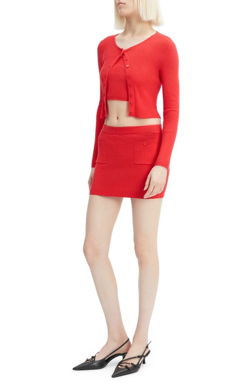 Bardot Sarita Rib Cardigan In Deep Red