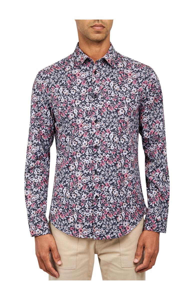 Brooklyn Brigade Slim Fit Floral 4-Way Stretch Performance Long Sleeve Shirt, Main, color, Multi