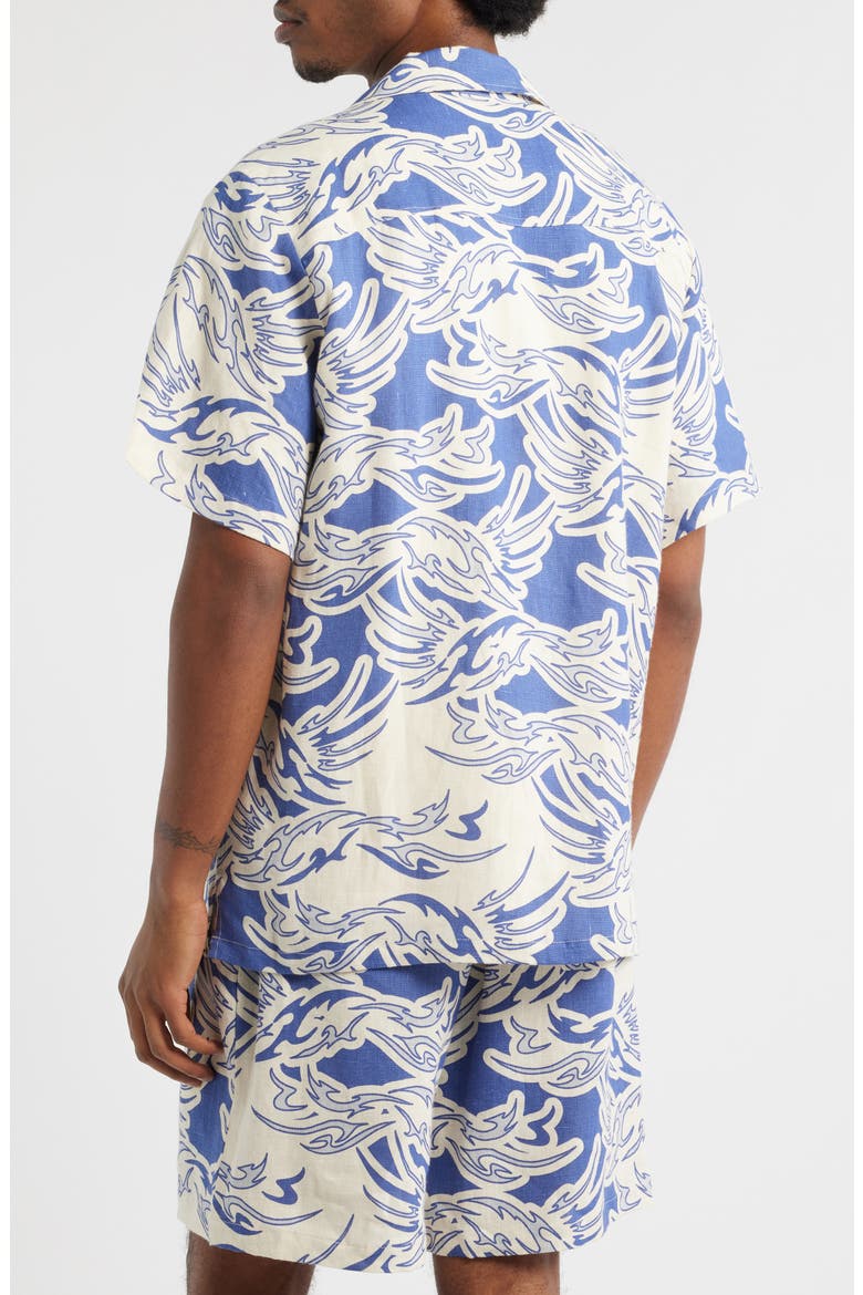 Rogue Linen Camp Shirt, Alternate, color, BLUE
