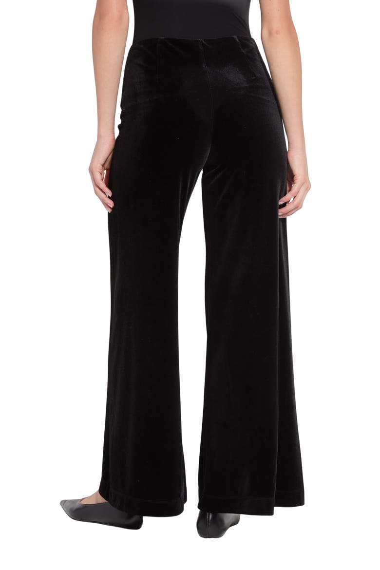Ellery High Waist Flare Velvet Pants, Alternate, color, BLACK