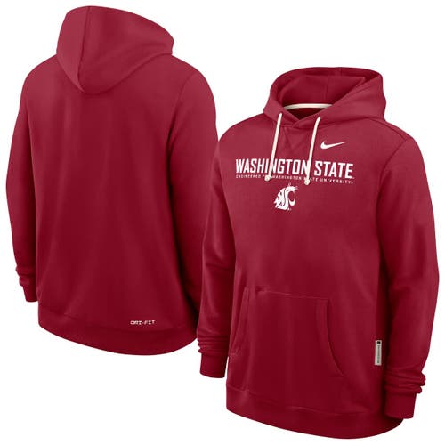 Nike Crimson Washington State Cougars 2025 Sideline Performance Pullover Hoodie In Burgundy