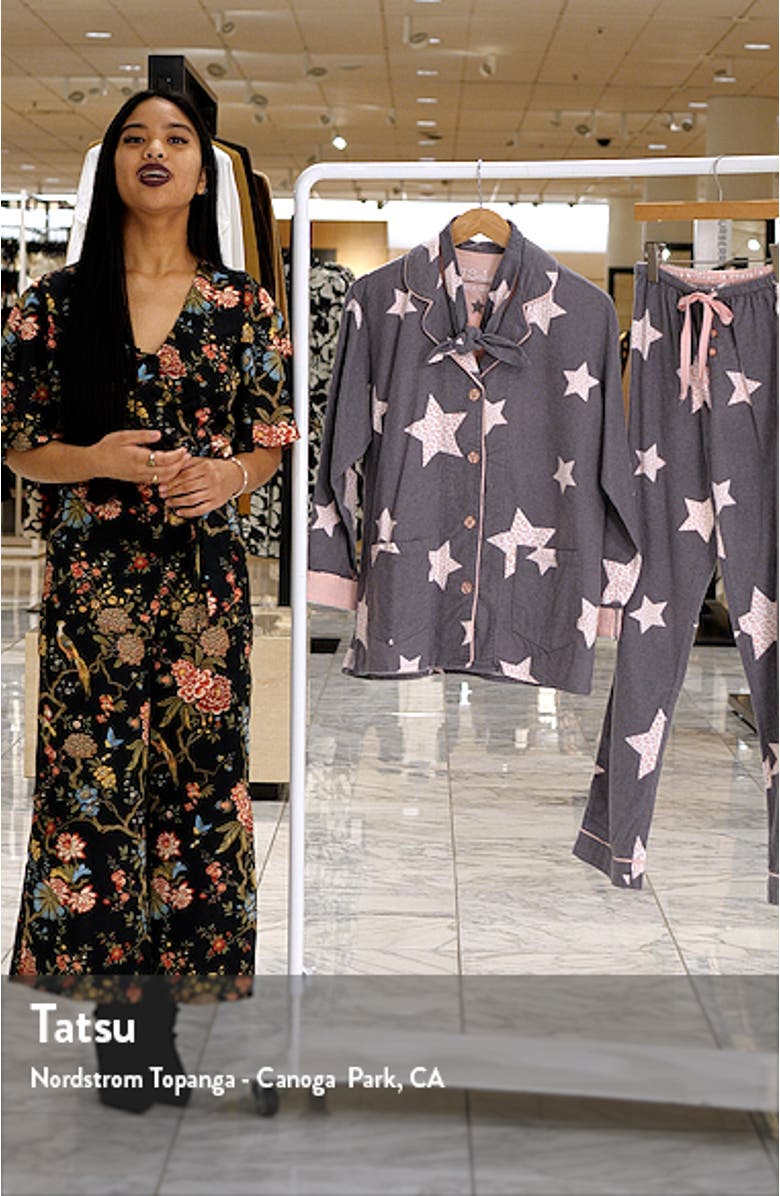 Long Sleeve Cotton Flannel Pajamas & Headband Set, sales video thumbnail