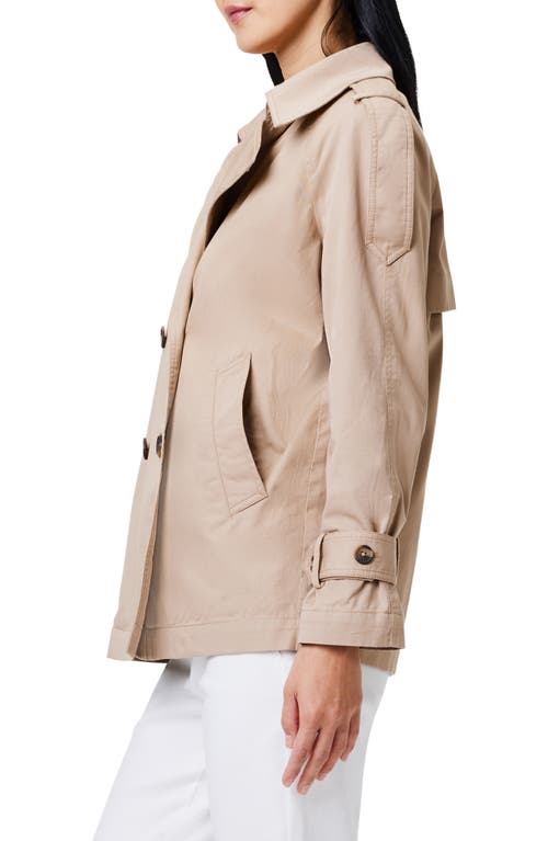 Nic + Zoe Femme Short Cotton Trench Jacket In Dark Chamois