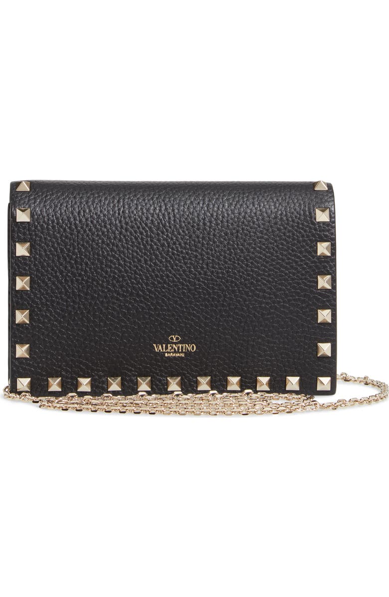 Valentino Garavani Rockstud Calfskin Leather Envelope Pouch, Alternate, color,