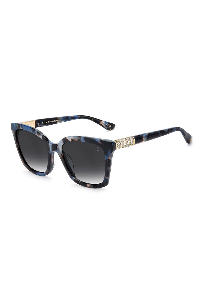 54mm Rectangular Sunglasses, Alternate, color, BLUE HAVANA/ DARK GREY SF