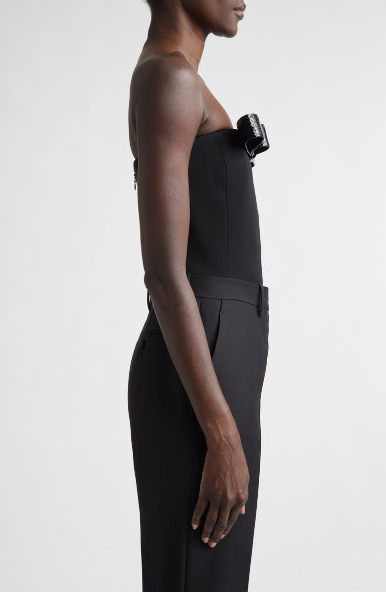 TOM FORD Wool Grain de Poudre Strapless Top, Alternate, color, Black