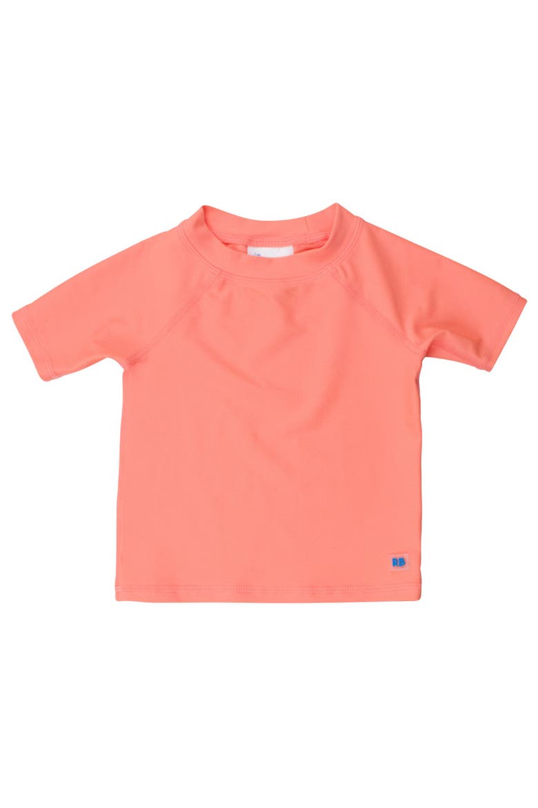 Baby/Toddler Boys UPF50+ Sun Protected Short Sleeve Rash Guard, Main, color, Coral