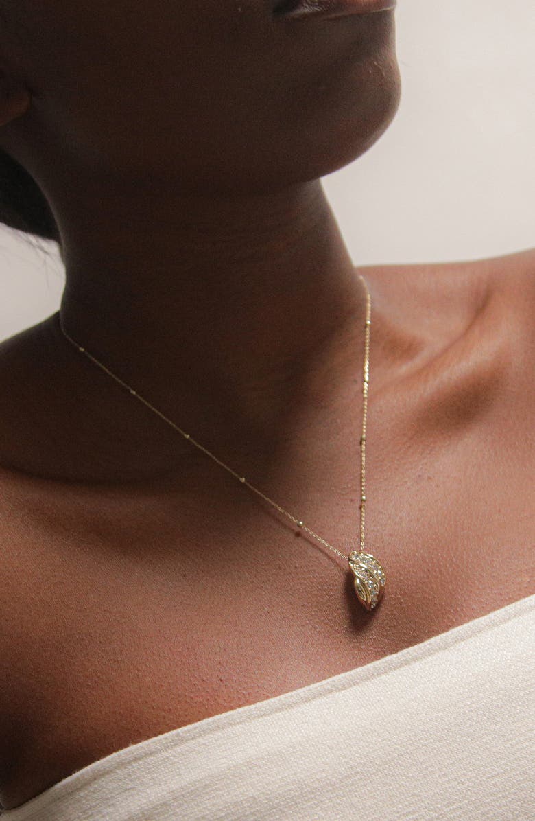 YOJ Twerto Mini Necklace In Gold & Crystals, Alternate, color, Gold