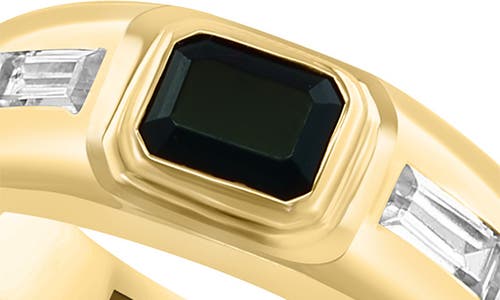 Effy Onyx & Cz Wide Signet Ring In Black