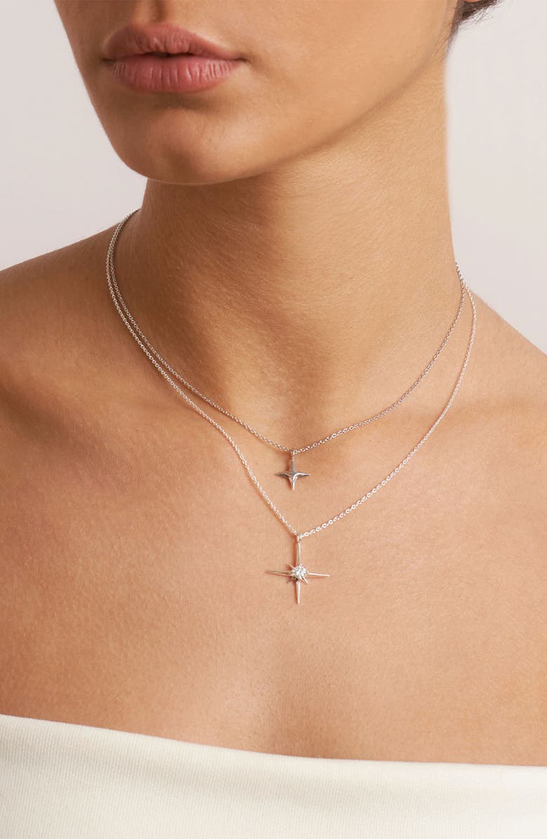 Oak & Luna Northern Star Necklace, Alternate, color, Sterling Silver