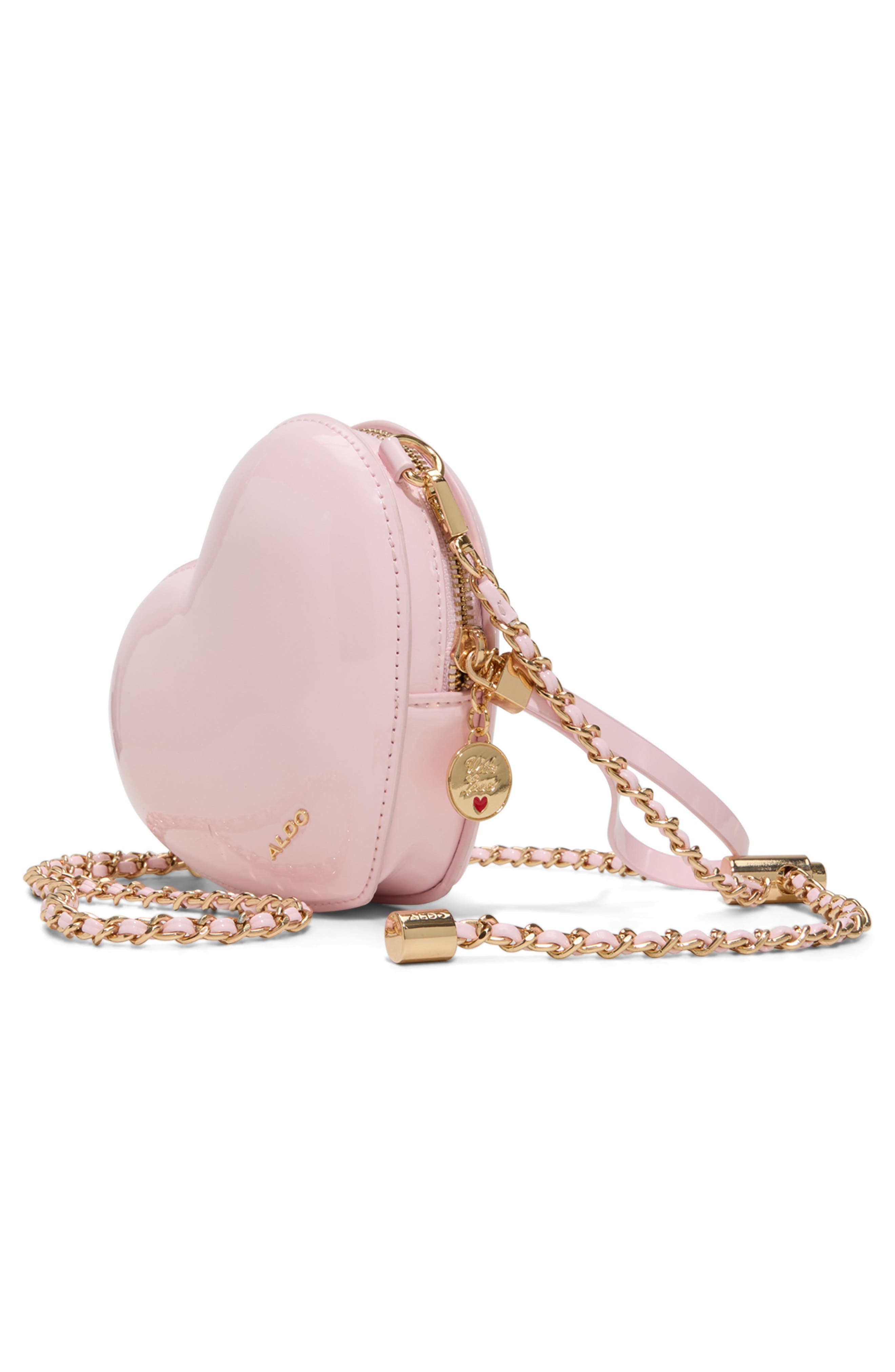 ALDO Bellaheartt Faux Leather Crossbody Bag, Alternate, color, Pink