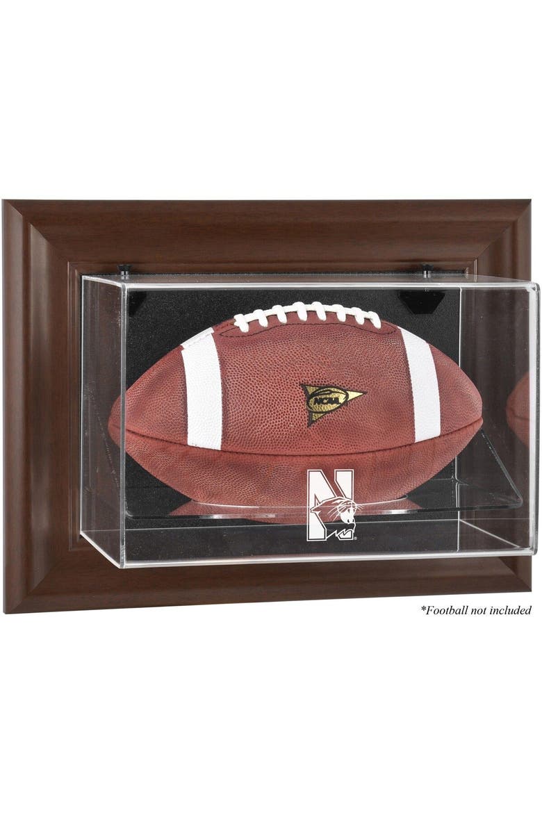 Northwestern Wildcats Brown Framed Wall-Mountable Football Display Case, Main, color, Brown
