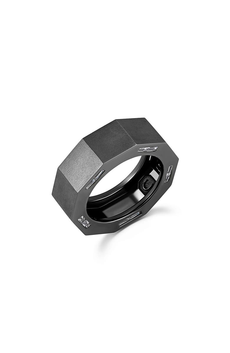 Crislu Men's Bolt Ring, Main, color, Black Rhodium