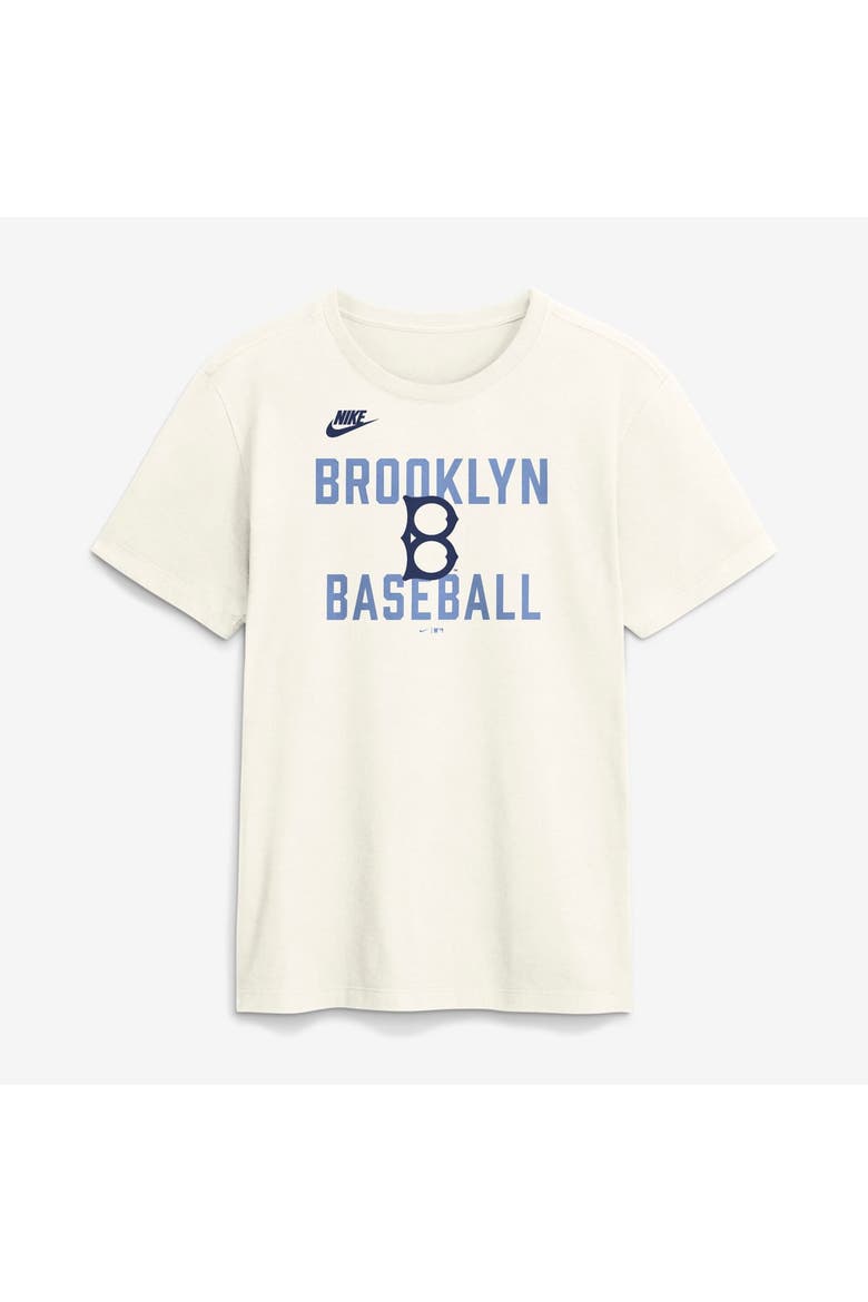 Men's Nike Cream Brooklyn Dodgers Cooperstown Collection ‘70s Inspired T-Shirt, Alternate, color, Cream