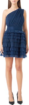 Endless Rose One-Shoulder Tiered Minidress