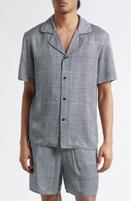 Balmain Prince of Wales Logo Button-Up Shirt