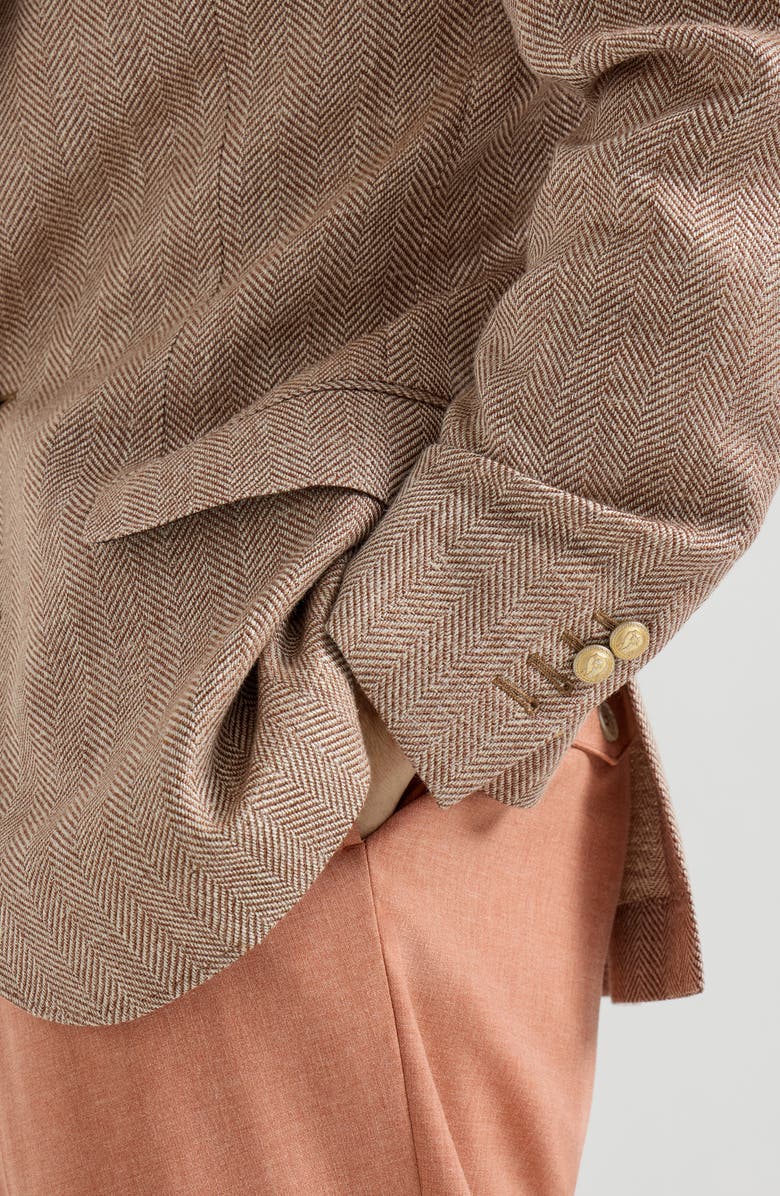 Brunello Cucinelli Chevron deconstructed blazer, Alternate, color, Apricot