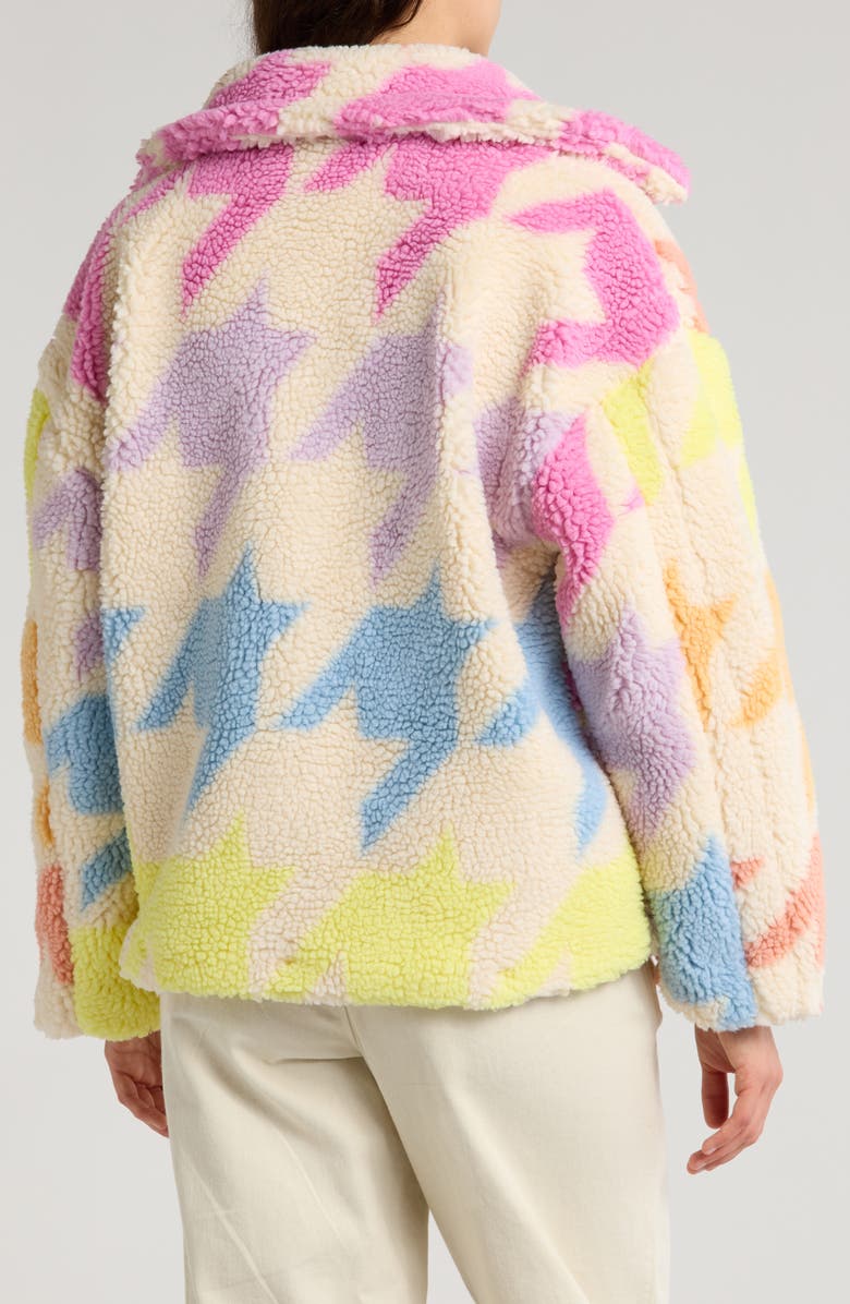 BLANKNYC Houndstooth Faux Shearling Coat, Alternate, color, 