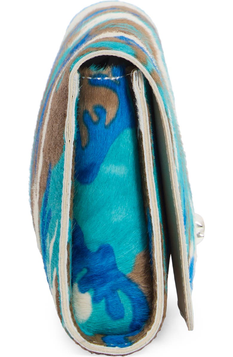 Longchamp Deep Camo Genuine Calf Hair Clutch, Alternate, color, Turquoise