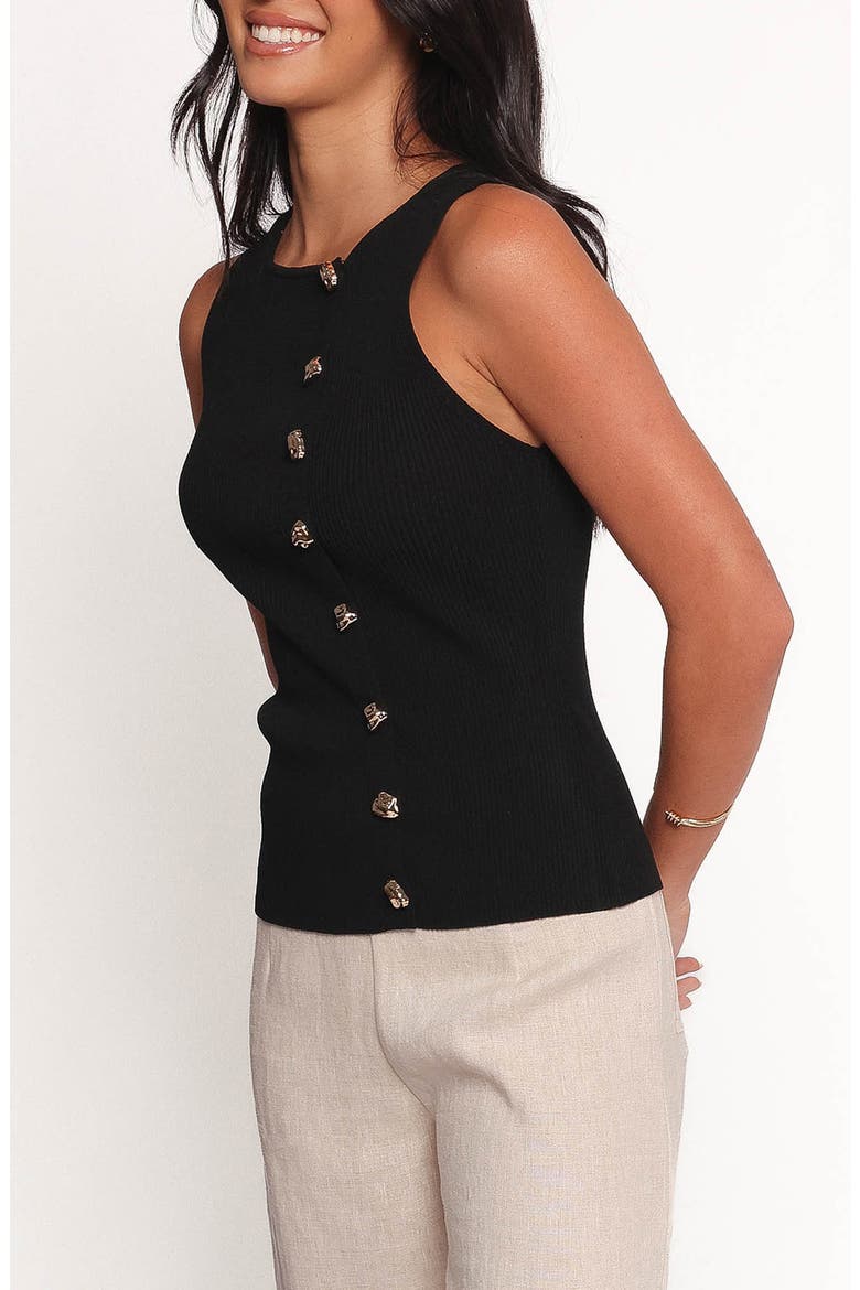 Lysa Button-Up Knit Tank, Alternate, color, BLACK