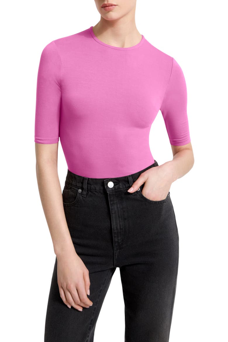 Frankie Elbow Sleeve Top, Main, color, HOT PINK