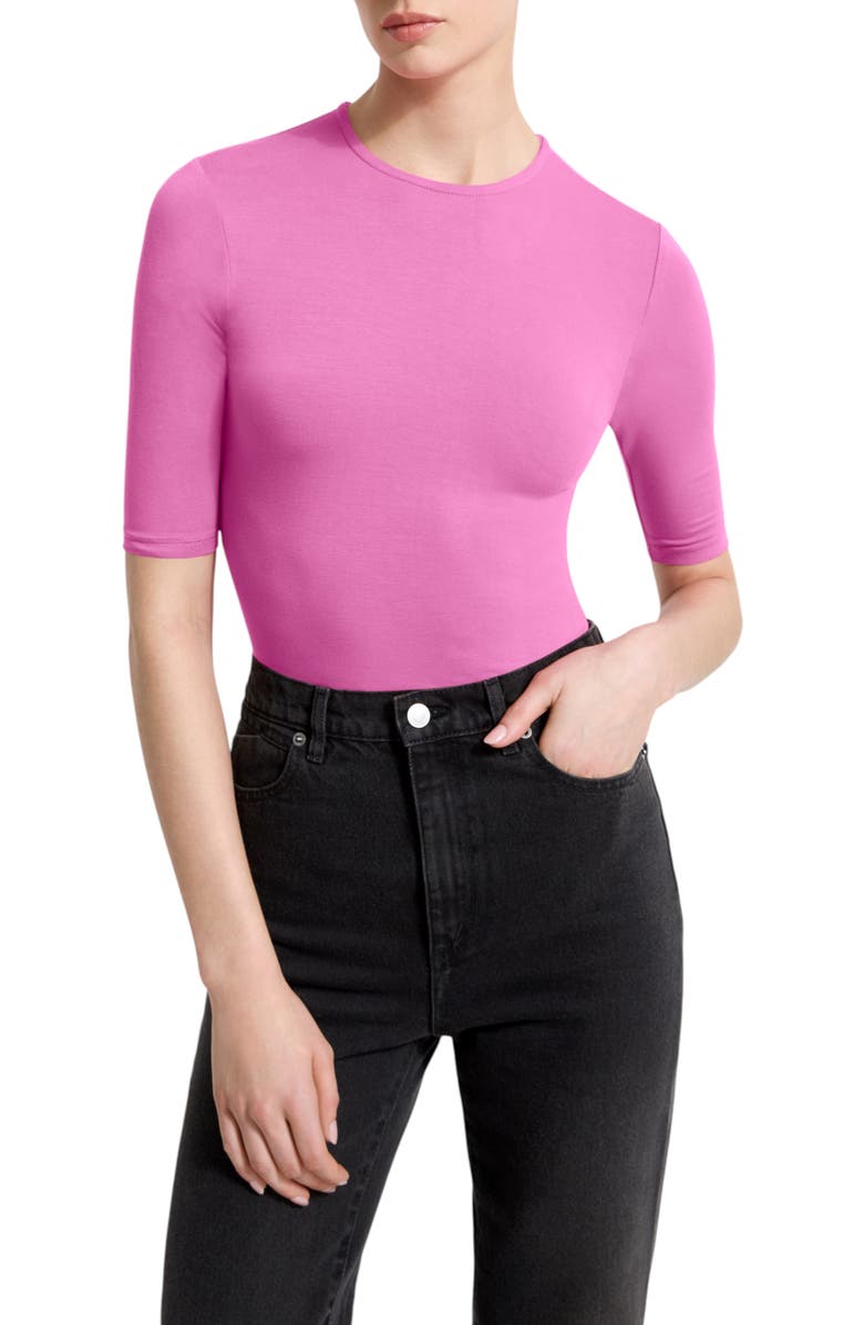 Marcella Frankie Elbow Sleeve Top, Main, color, Hot Pink