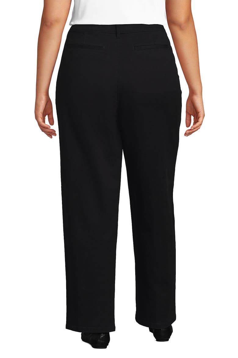 Plus Size Chino High Rise Rail Straight Leg Pants, Alternate, color, Black