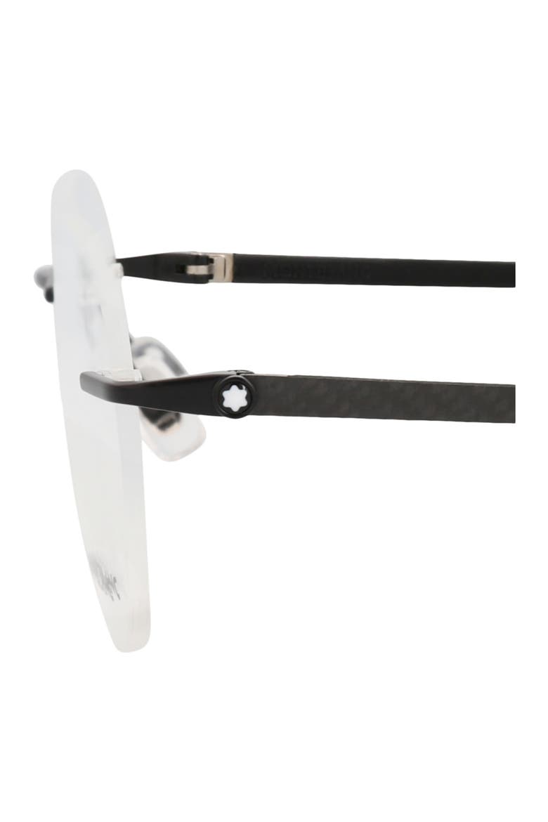 56mm Rimless Square Optical Glasses, Alternate, color, BLACK TRANSPARENT