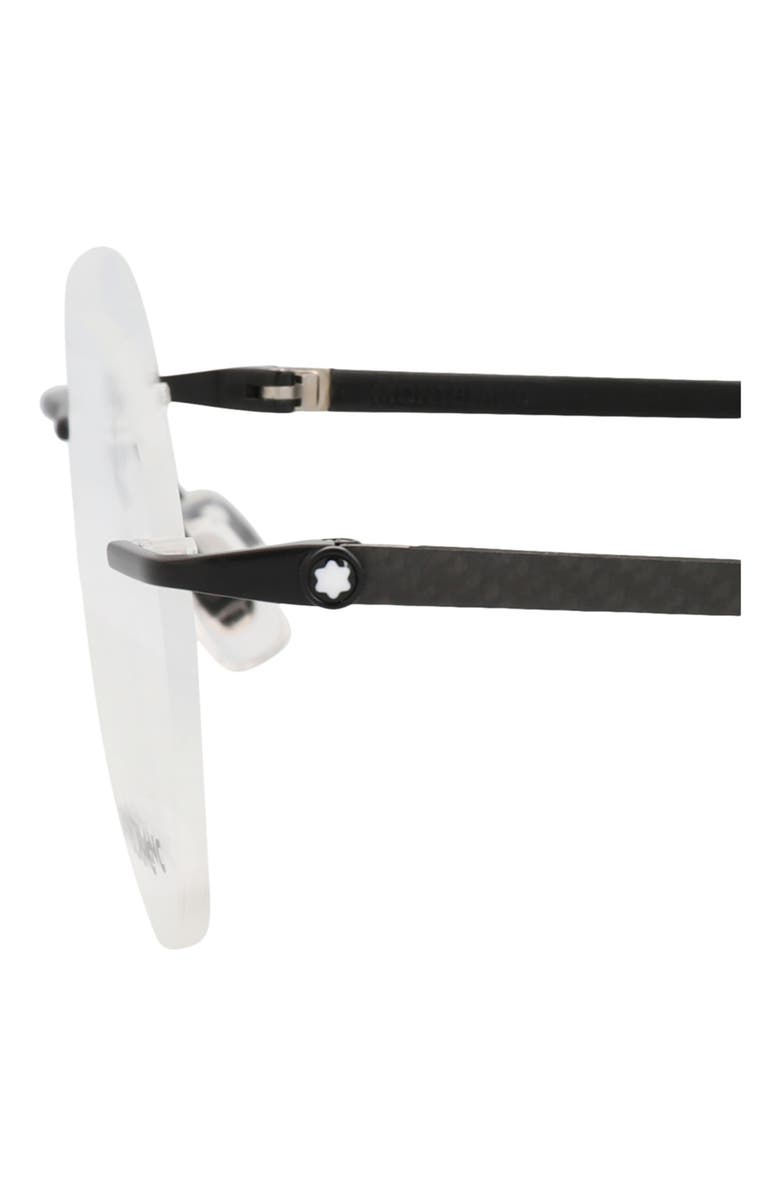 Montblanc 56mm Rimless Square Optical Glasses, Alternate, color, Black Transparent