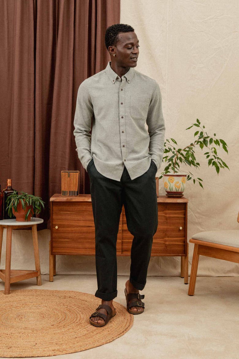 Sutton Slim Shirt, Alternate, color, Olive Twill
