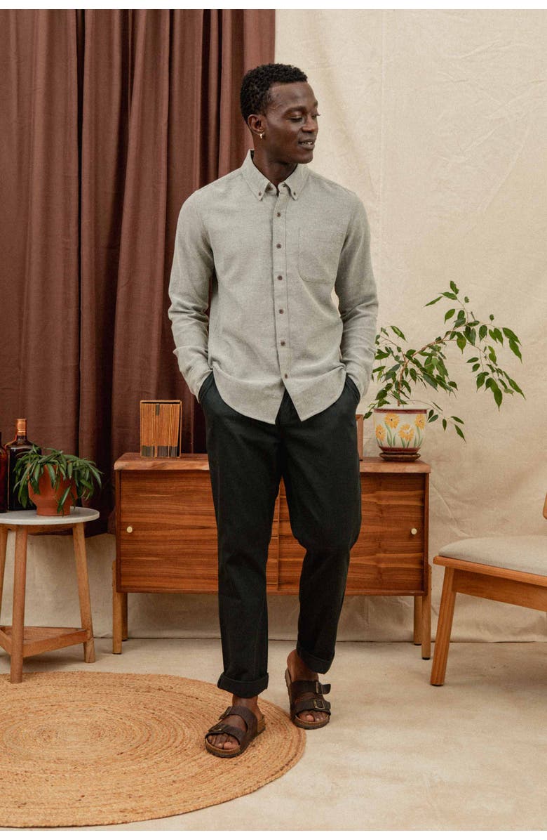 Bridge & Burn Sutton Slim Shirt, Alternate, color, Olive Twill